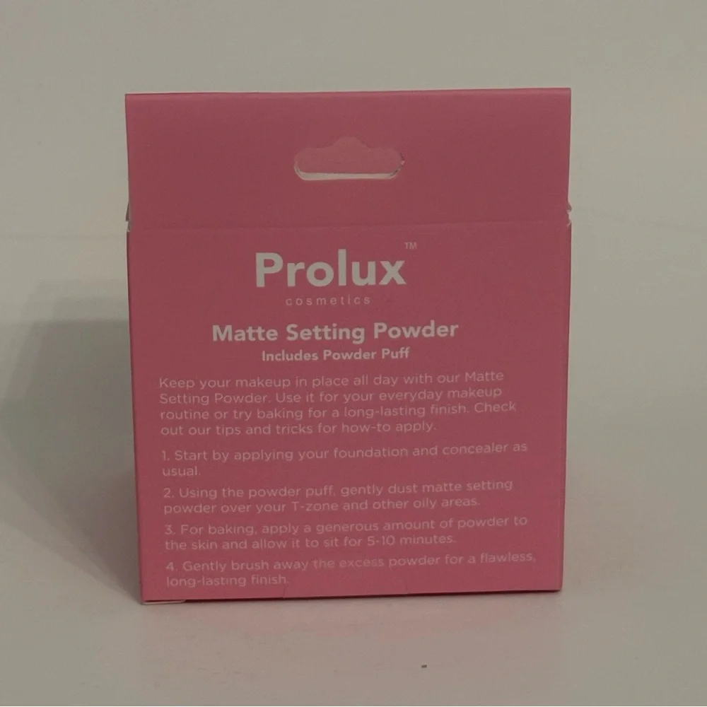 Prolux Matte Setting Powder Porcelain Pink NEW In Box With Puff Full Size OS